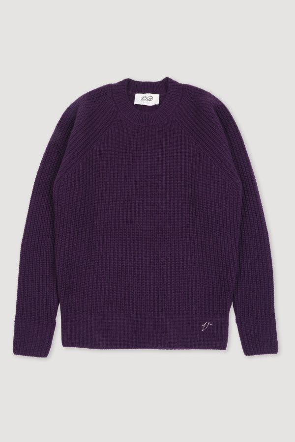 CASHMERE, RIBBED CREWNECK