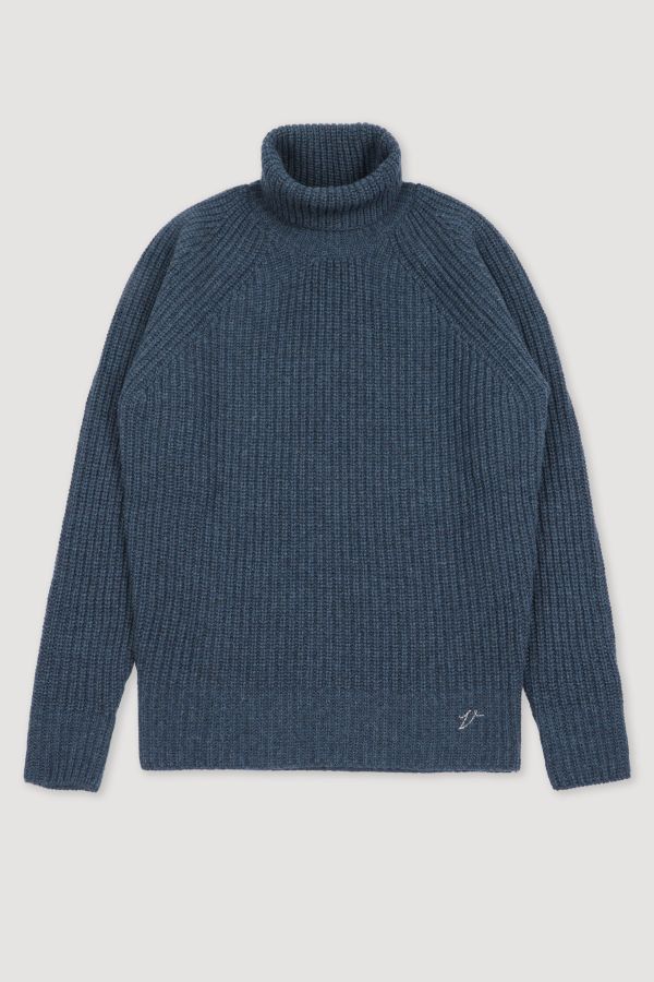 CASHMERE, RIBBED ROLLNECK SWEATER