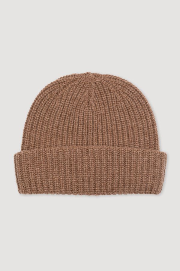 CASHMERE, RIBBED BEANIE