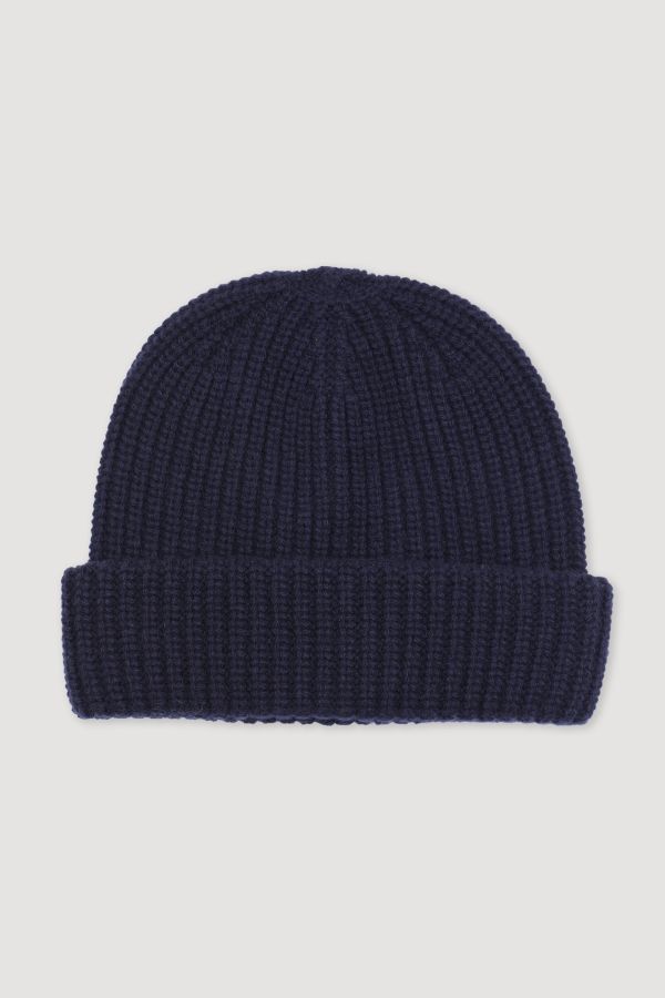 CASHMERE, RIBBED BEANIE