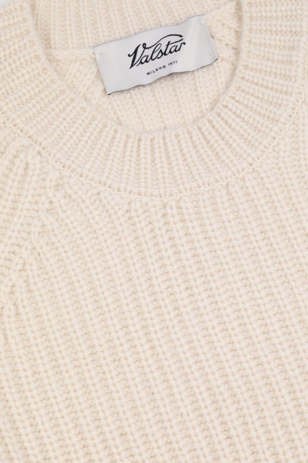 CASHMERE, RIBBED CREWNECK