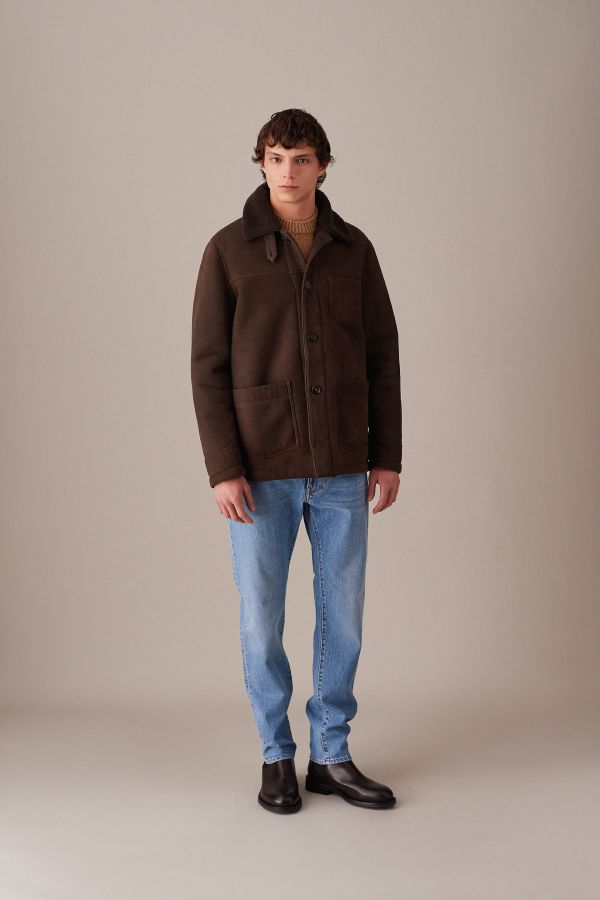 Suede Shearling Work Jacket