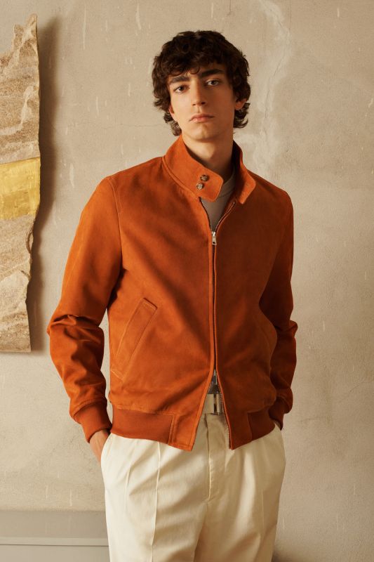 Orange suede jacket sale