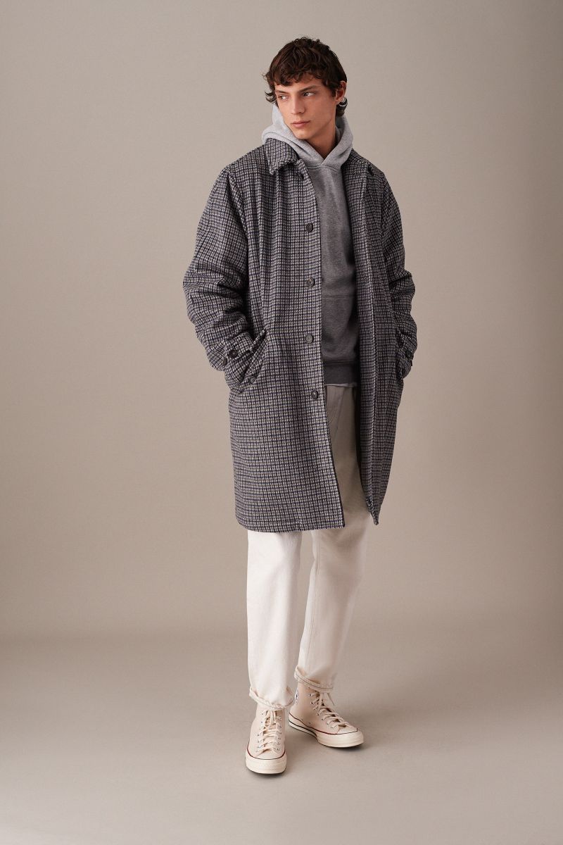 Mens grey shop wool overcoat