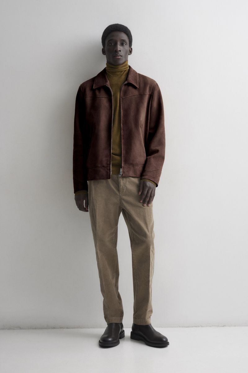 Brown suede jacket cheap zara