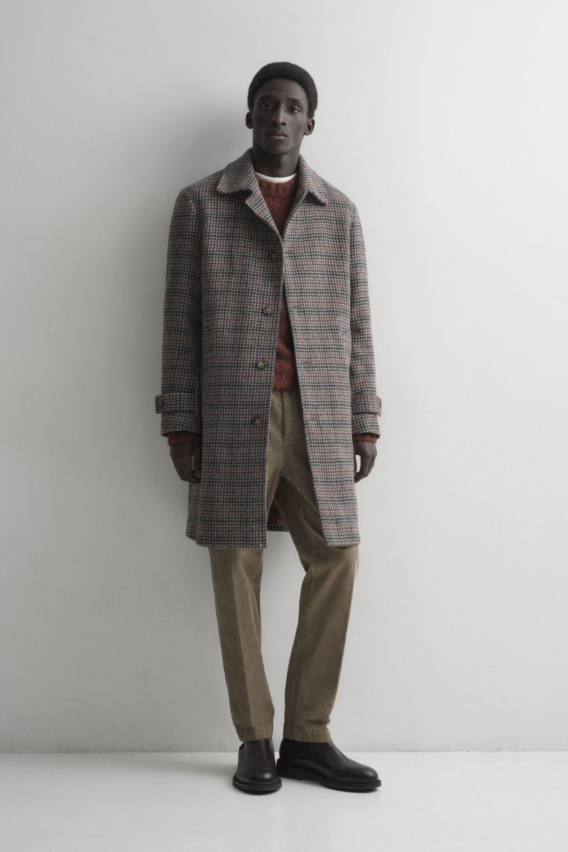 Mens patterned overcoat hotsell