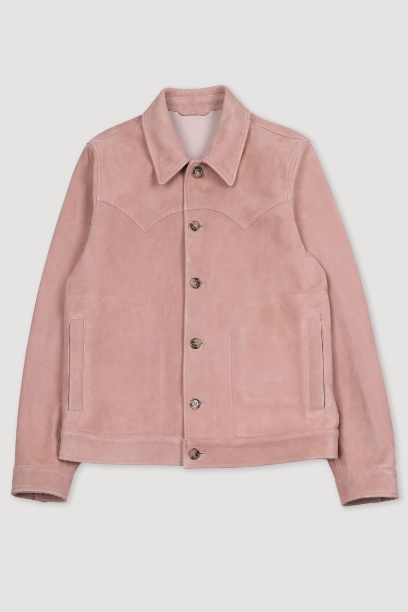 Mens pink sales suede jacket