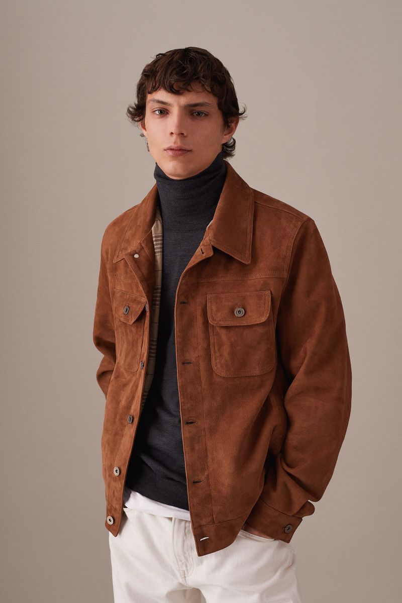 Trucker shop jacket suede