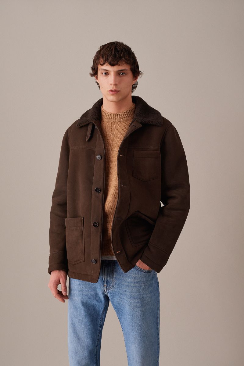 Suede Shearling Work Jacket