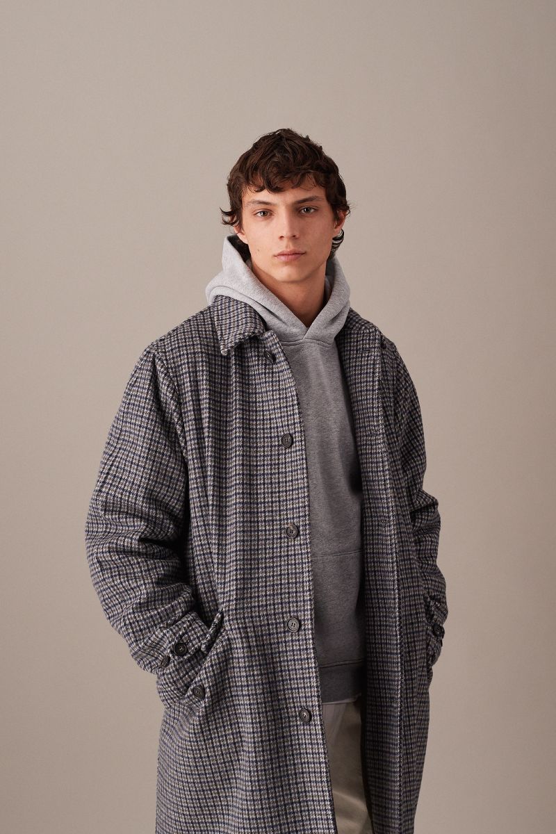 Wool Padded Overcoat Milk grey black Men s designer luxury outerware made in Italy Valstar